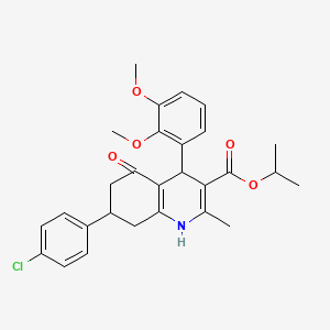 isopropyl 7-(4-chlorophenyl)-4-(2,3-dimethoxyphenyl)-2-methyl-5-oxo-1,4,5,6,7,8-hexahydro-3-quinolinecarboxylate