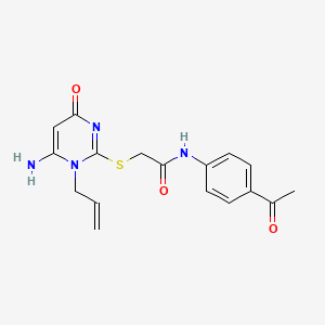 N-(4-acetylphenyl)-2-[(1-allyl-6-amino-4-oxo-1,4-dihydro-2-pyrimidinyl)thio]acetamide