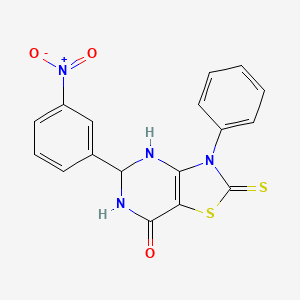 molecular formula C17H12N4O3S2 B5113781 5-(3-nitrophenyl)-3-phenyl-2-thioxo-2,3,5,6-tetrahydro[1,3]thiazolo[4,5-d]pyrimidin-7(4H)-one CAS No. 312278-00-5