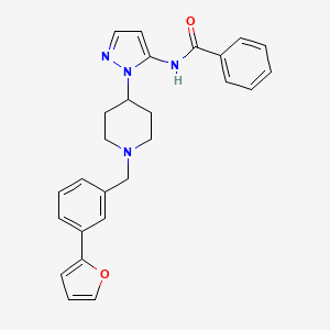 molecular formula C26H26N4O2 B5113783 N-(1-{1-[3-(2-furyl)benzyl]-4-piperidinyl}-1H-pyrazol-5-yl)benzamide 