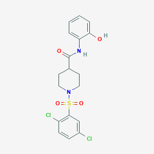 molecular formula C18H18Cl2N2O4S B5113797 1-[(2,5-dichlorophenyl)sulfonyl]-N-(2-hydroxyphenyl)-4-piperidinecarboxamide 