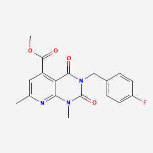 methyl 3-(4-fluorobenzyl)-1,7-dimethyl-2,4-dioxo-1,2,3,4-tetrahydropyrido[2,3-d]pyrimidine-5-carboxylate