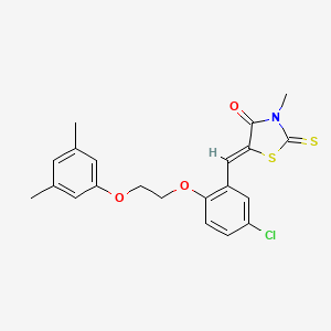 molecular formula C21H20ClNO3S2 B5113816 5-{5-chloro-2-[2-(3,5-dimethylphenoxy)ethoxy]benzylidene}-3-methyl-2-thioxo-1,3-thiazolidin-4-one 