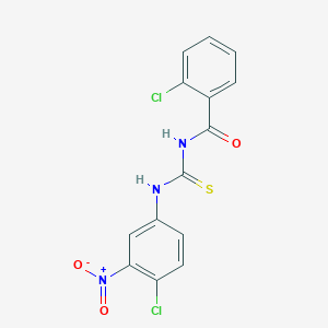 molecular formula C14H9Cl2N3O3S B5113819 2-chloro-N-{[(4-chloro-3-nitrophenyl)amino]carbonothioyl}benzamide 
