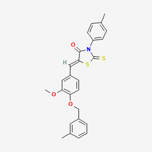 molecular formula C26H23NO3S2 B5113824 5-{3-methoxy-4-[(3-methylbenzyl)oxy]benzylidene}-3-(4-methylphenyl)-2-thioxo-1,3-thiazolidin-4-one 
