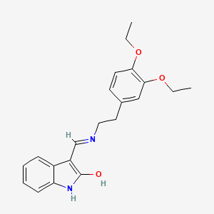 molecular formula C21H24N2O3 B5113840 3-({[2-(3,4-diethoxyphenyl)ethyl]amino}methylene)-1,3-dihydro-2H-indol-2-one 