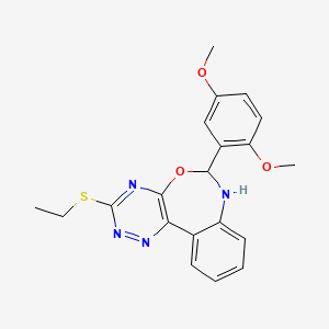 molecular formula C20H20N4O3S B5113860 6-(2,5-dimethoxyphenyl)-3-(ethylthio)-6,7-dihydro[1,2,4]triazino[5,6-d][3,1]benzoxazepine 