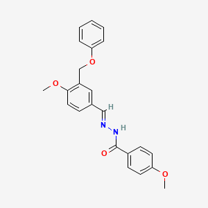 molecular formula C23H22N2O4 B5113885 4-methoxy-N'-[4-methoxy-3-(phenoxymethyl)benzylidene]benzohydrazide 