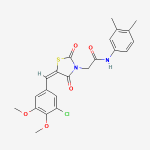 molecular formula C22H21ClN2O5S B5113897 2-[5-(3-chloro-4,5-dimethoxybenzylidene)-2,4-dioxo-1,3-thiazolidin-3-yl]-N-(3,4-dimethylphenyl)acetamide 