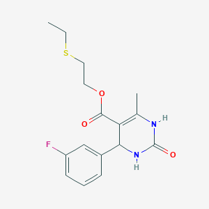 molecular formula C16H19FN2O3S B5113929 2-(ethylthio)ethyl 4-(3-fluorophenyl)-6-methyl-2-oxo-1,2,3,4-tetrahydro-5-pyrimidinecarboxylate 