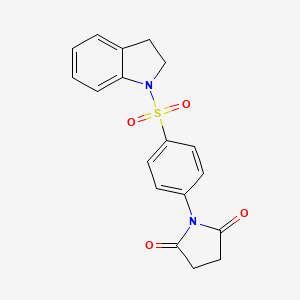 molecular formula C18H16N2O4S B5113947 1-[4-(2,3-dihydro-1H-indol-1-ylsulfonyl)phenyl]-2,5-pyrrolidinedione 