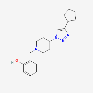 molecular formula C20H28N4O B5113951 2-{[4-(4-cyclopentyl-1H-1,2,3-triazol-1-yl)-1-piperidinyl]methyl}-5-methylphenol trifluoroacetate (salt) 