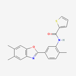 N-[5-(5,6-dimethyl-1,3-benzoxazol-2-yl)-2-methylphenyl]-2-thiophenecarboxamide