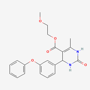 molecular formula C21H22N2O5 B5113976 2-methoxyethyl 6-methyl-2-oxo-4-(3-phenoxyphenyl)-1,2,3,4-tetrahydro-5-pyrimidinecarboxylate 