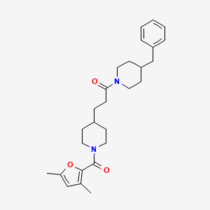 molecular formula C27H36N2O3 B5114001 4-benzyl-1-{3-[1-(3,5-dimethyl-2-furoyl)-4-piperidinyl]propanoyl}piperidine 