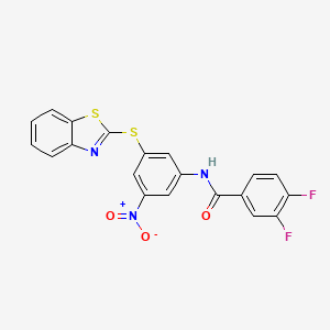 molecular formula C20H11F2N3O3S2 B5114028 N-[3-(1,3-benzothiazol-2-ylthio)-5-nitrophenyl]-3,4-difluorobenzamide 