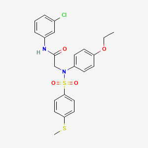 molecular formula C23H23ClN2O4S2 B5114030 N~1~-(3-chlorophenyl)-N~2~-(4-ethoxyphenyl)-N~2~-{[4-(methylthio)phenyl]sulfonyl}glycinamide CAS No. 6187-70-8