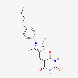 molecular formula C21H23N3O3 B5114040 5-{[1-(4-butylphenyl)-2,5-dimethyl-1H-pyrrol-3-yl]methylene}-2,4,6(1H,3H,5H)-pyrimidinetrione 