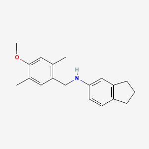 molecular formula C19H23NO B5114048 2,3-dihydro-1H-inden-5-yl(4-methoxy-2,5-dimethylbenzyl)amine 