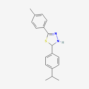 molecular formula C18H20N2S B5114051 2-(4-isopropylphenyl)-5-(4-methylphenyl)-2,3-dihydro-1,3,4-thiadiazole 