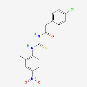 molecular formula C16H14ClN3O3S B5114137 2-(4-chlorophenyl)-N-{[(2-methyl-4-nitrophenyl)amino]carbonothioyl}acetamide 