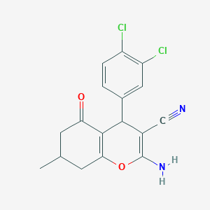 molecular formula C17H14Cl2N2O2 B5114174 2-amino-4-(3,4-dichlorophenyl)-7-methyl-5-oxo-5,6,7,8-tetrahydro-4H-chromene-3-carbonitrile 