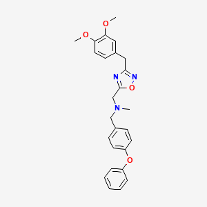 molecular formula C26H27N3O4 B5114192 1-[3-(3,4-dimethoxybenzyl)-1,2,4-oxadiazol-5-yl]-N-methyl-N-(4-phenoxybenzyl)methanamine 