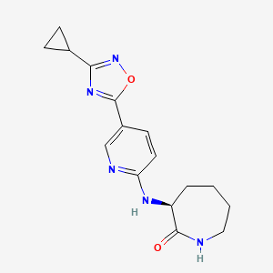 (3S)-3-{[5-(3-cyclopropyl-1,2,4-oxadiazol-5-yl)-2-pyridinyl]amino}-2-azepanone