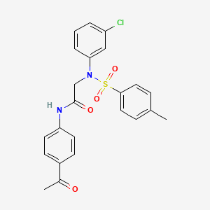 molecular formula C23H21ClN2O4S B5114214 N~1~-(4-acetylphenyl)-N~2~-(3-chlorophenyl)-N~2~-[(4-methylphenyl)sulfonyl]glycinamide 