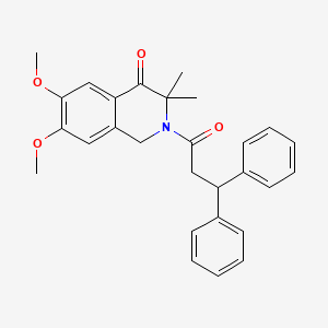 molecular formula C28H29NO4 B5114234 2-(3,3-diphenylpropanoyl)-6,7-dimethoxy-3,3-dimethyl-2,3-dihydro-4(1H)-isoquinolinone 