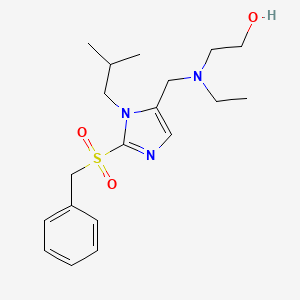 molecular formula C19H29N3O3S B5114261 2-[{[2-(benzylsulfonyl)-1-isobutyl-1H-imidazol-5-yl]methyl}(ethyl)amino]ethanol 