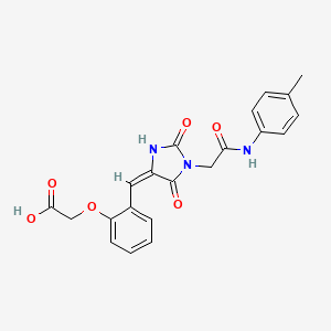 {2-[(1-{2-[(4-methylphenyl)amino]-2-oxoethyl}-2,5-dioxo-4-imidazolidinylidene)methyl]phenoxy}acetic acid