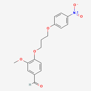 molecular formula C17H17NO6 B5114276 3-methoxy-4-[3-(4-nitrophenoxy)propoxy]benzaldehyde 