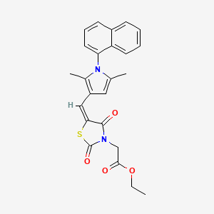 molecular formula C24H22N2O4S B5114303 ethyl (5-{[2,5-dimethyl-1-(1-naphthyl)-1H-pyrrol-3-yl]methylene}-2,4-dioxo-1,3-thiazolidin-3-yl)acetate 