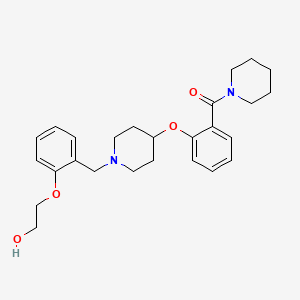 molecular formula C26H34N2O4 B5114353 2-[2-({4-[2-(1-piperidinylcarbonyl)phenoxy]-1-piperidinyl}methyl)phenoxy]ethanol 