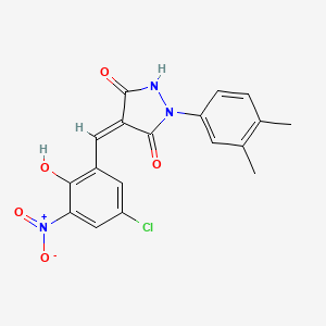 4-(5-chloro-2-hydroxy-3-nitrobenzylidene)-1-(3,4-dimethylphenyl)-3,5-pyrazolidinedione