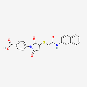 molecular formula C23H18N2O5S B5114364 4-(3-{[2-(2-naphthylamino)-2-oxoethyl]thio}-2,5-dioxo-1-pyrrolidinyl)benzoic acid 