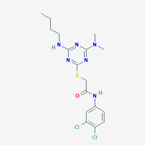 2-{[4-(butylamino)-6-(dimethylamino)-1,3,5-triazin-2-yl]thio}-N-(3,4-dichlorophenyl)acetamide