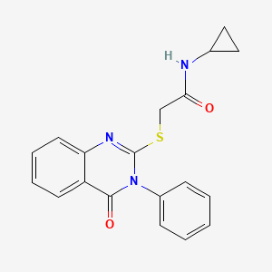 molecular formula C19H17N3O2S B5114432 N-cyclopropyl-2-[(4-oxo-3-phenyl-3,4-dihydro-2-quinazolinyl)thio]acetamide 