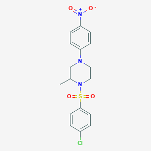 1-[(4-chlorophenyl)sulfonyl]-2-methyl-4-(4-nitrophenyl)piperazine