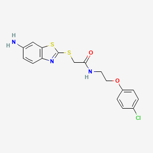 molecular formula C17H16ClN3O2S2 B5114462 2-[(6-amino-1,3-benzothiazol-2-yl)thio]-N-[2-(4-chlorophenoxy)ethyl]acetamide 