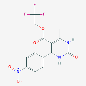 molecular formula C14H12F3N3O5 B5114555 2,2,2-trifluoroethyl 6-methyl-4-(4-nitrophenyl)-2-oxo-1,2,3,4-tetrahydro-5-pyrimidinecarboxylate 