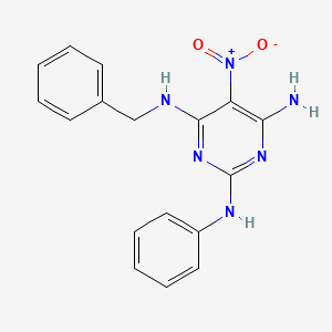 molecular formula C17H16N6O2 B5114560 N~4~-benzyl-5-nitro-N~2~-phenyl-2,4,6-pyrimidinetriamine 