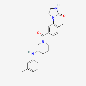 molecular formula C24H30N4O2 B5114578 1-[5-({3-[(3,4-dimethylphenyl)amino]-1-piperidinyl}carbonyl)-2-methylphenyl]-2-imidazolidinone 