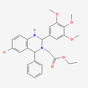 ethyl [6-bromo-4-phenyl-2-(3,4,5-trimethoxyphenyl)-1,4-dihydro-3(2H)-quinazolinyl]acetate