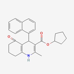 molecular formula C26H27NO3 B5114632 cyclopentyl 2-methyl-4-(1-naphthyl)-5-oxo-1,4,5,6,7,8-hexahydro-3-quinolinecarboxylate 