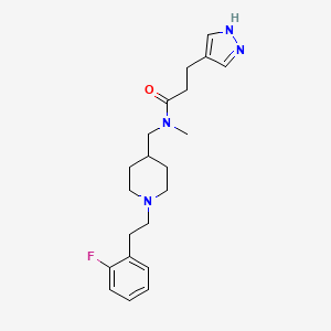 molecular formula C21H29FN4O B5114644 N-({1-[2-(2-fluorophenyl)ethyl]-4-piperidinyl}methyl)-N-methyl-3-(1H-pyrazol-4-yl)propanamide 