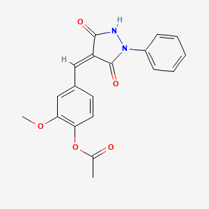 4-[(3,5-dioxo-1-phenyl-4-pyrazolidinylidene)methyl]-2-methoxyphenyl acetate