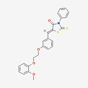 molecular formula C25H21NO4S2 B5114741 5-{3-[2-(2-methoxyphenoxy)ethoxy]benzylidene}-3-phenyl-2-thioxo-1,3-thiazolidin-4-one 