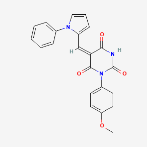 molecular formula C22H17N3O4 B5114781 1-(4-methoxyphenyl)-5-[(1-phenyl-1H-pyrrol-2-yl)methylene]-2,4,6(1H,3H,5H)-pyrimidinetrione 